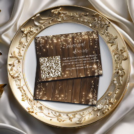 Återkallningsmiddag för Rustic String Ljus QR-kod Tilläggskort