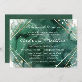 Återkallningsmiddag för vattenfärgen grönt och Gul Inbjudningar