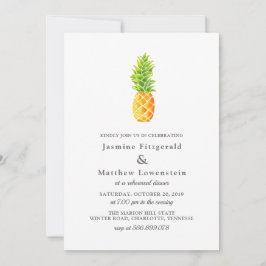 Återkallningsmiddag för vattenfärgsananas inbjudningar