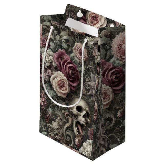 Återkommande i Ro - gotisk Blommigt Skull (Framsidan Vinklad)