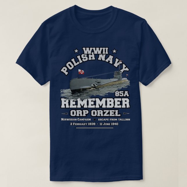 ÅTERKOMMER ORZEL 85A Polsk flotta T Shirt (Design framsida)