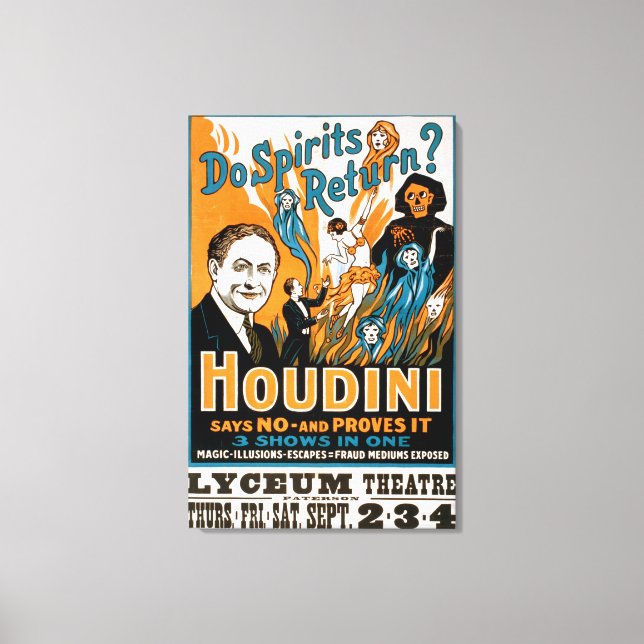 Återkommer Spirits? Houdini säger NEJ - Bevisar de Canvastryck (Framsida)