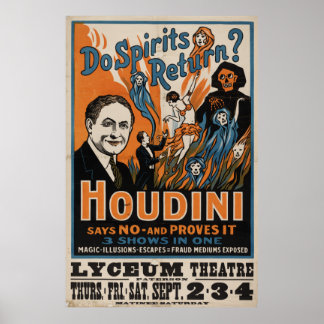 Återkommer Spirits? Houdini Says nr [1909] Poster