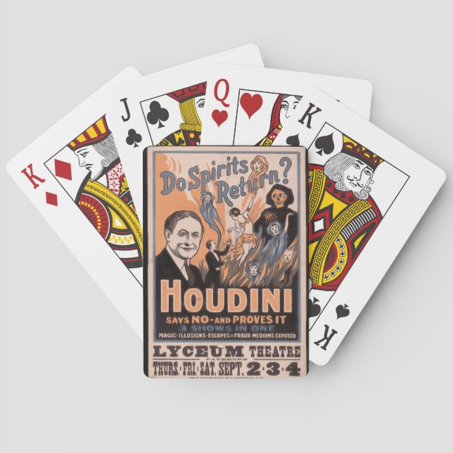Återkommer sprit? Houdini säger nej Casinokort (Baksidan)
