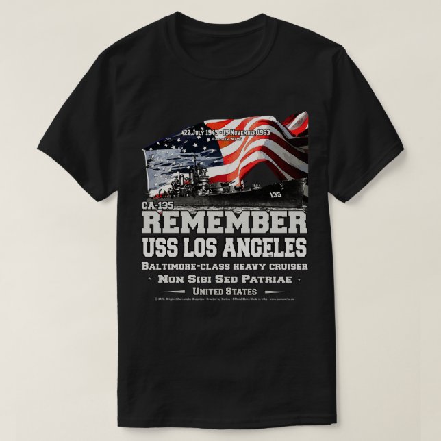 ÅTERKOMMER USS Los Angeles CA135 tung kryssare vet T Shirt (Design framsida)