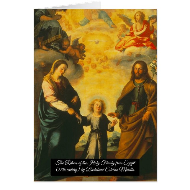 Återlämnande av Heligans familj från Egyptenen Hälsningskort (Framsidan)