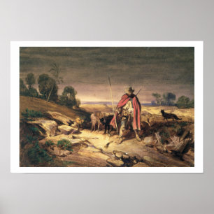 Återlämnande av Shepherd (pennan och brun bläck, w Poster