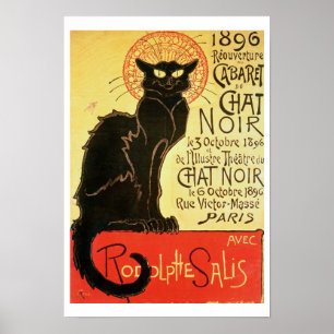 Återöppning av den Noir kabareten för chatta, 1896 Poster