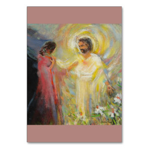 Återresa med Mary Magdalene Prayer Card Bordsnummer