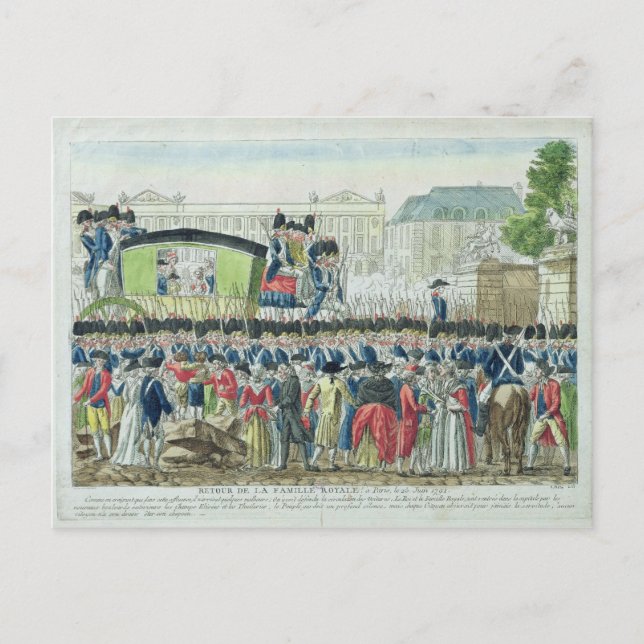 Återresa till Paris av familjen Fransk Royal Vykort (Framsida)