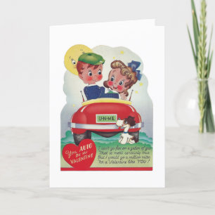 återskapa vintage Valentine auto Helgkort