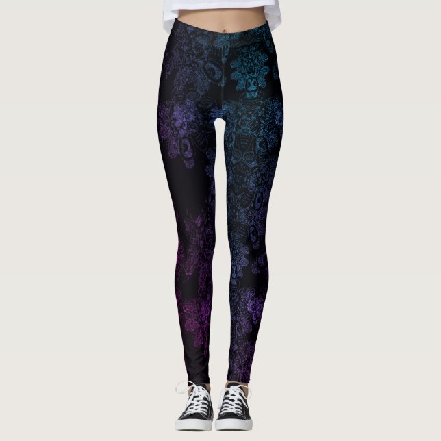 ÅterskapaVilda Sak Shimmery BluPurple Asymmetrical Leggings (Framsida)