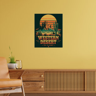 återsol Landskap Arizona Vild Western Poster