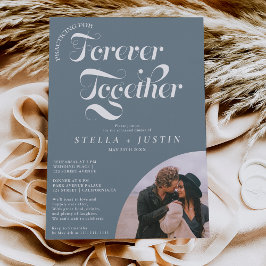 Återstående, för alltid, fotodammig, blå repetitio inbjudningar