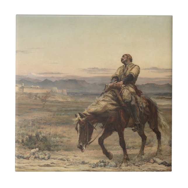 Återstående från en armé (av Elizabeth Thompson) Kakelplatta (Framsidan)