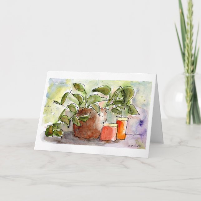 Återstående vattenfärgshöjningskort kort (Framsida)