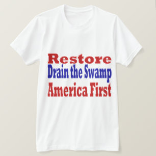 Återställ Amerika först Töm den röda kolven T Shirt