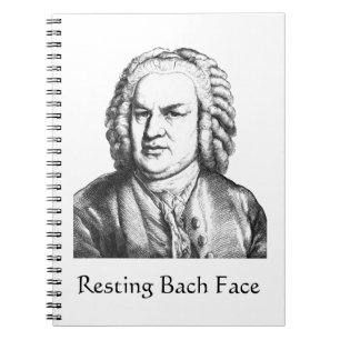 Återställ Bach Ansikte Classical Music Composer Anteckningsbok