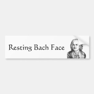 Återställ Bach Ansikte Classical Music Composer Bildekal