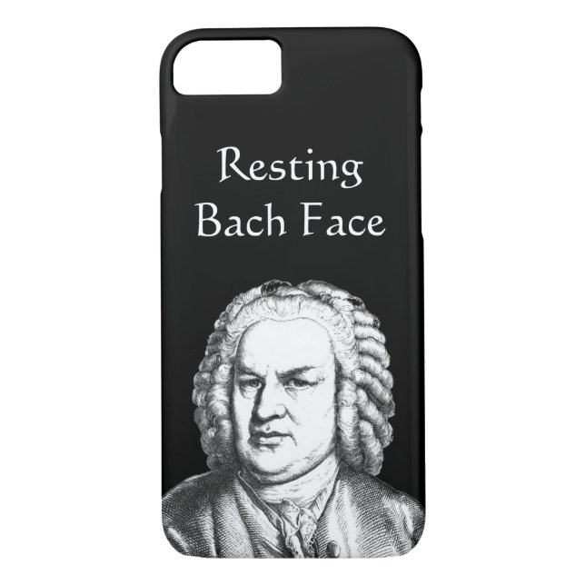 Återställ Bach Ansikte Classical Music Composer Case-Mate iPhone Skal (Baksida)