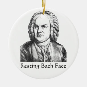 Återställ Bach Ansikte Classical Music Composer Julgransprydnad Keramik