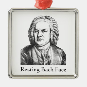 Återställ Bach Ansikte Classical Music Composer Julgransprydnad Metall