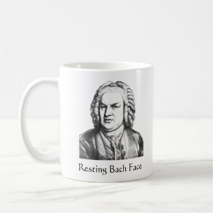 Återställ Bach Ansikte Classical Music Composer Kaffemugg