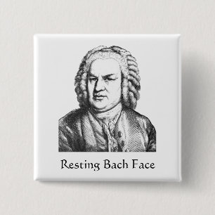 Återställ Bach Ansikte Classical Music Composer Knapp