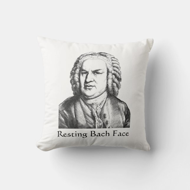 Återställ Bach Ansikte Classical Music Composer Kudde (Framsida)
