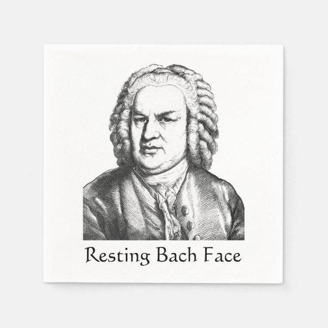 Återställ Bach Ansikte Classical Music Composer Pappersservett (Framsidan)