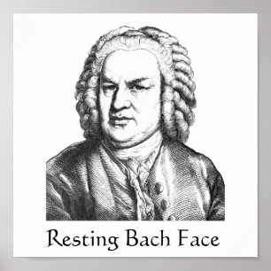 Återställ Bach Ansikte Classical Music Composer Poster