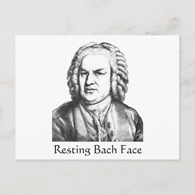 Återställ Bach Ansikte Classical Music Composer Vykort (Framsida)