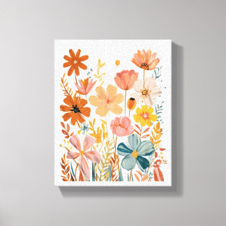 Återställ Blommönster Canvastryck