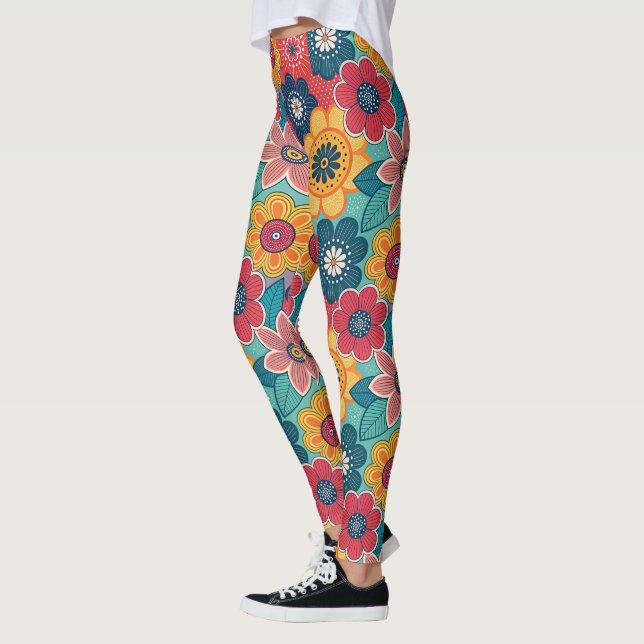 Återställ Blommönster Leggings (Vänster)