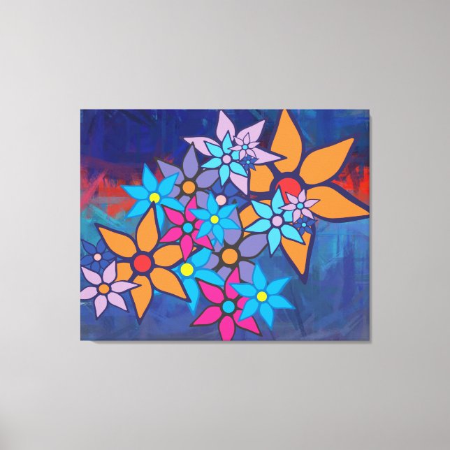 Återställ Blommönster | Måla Abstrakt Canvastryck (Framsida)