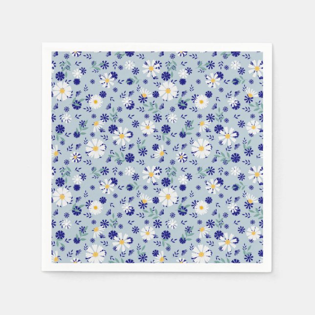 Återställ blommönster med daisy. pappersservett (Framsidan)