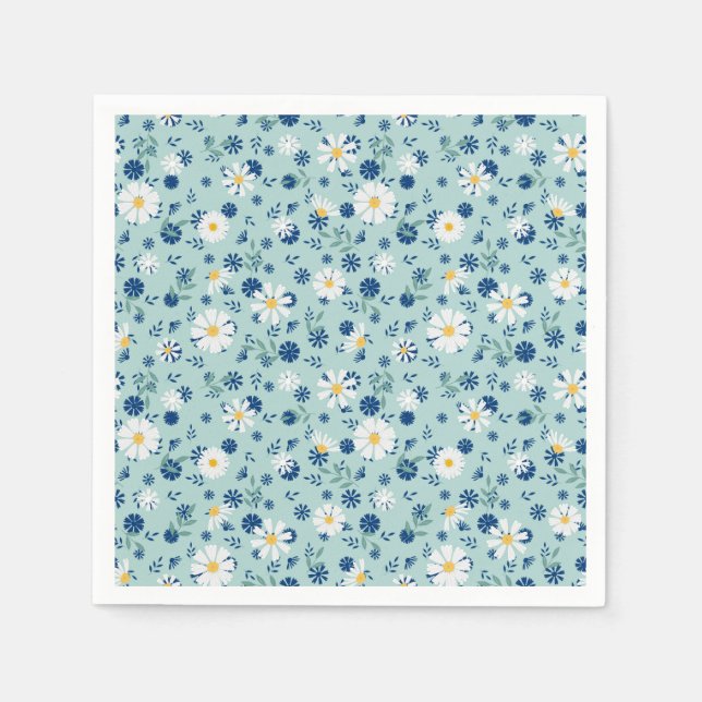 Återställ blommönster med daisy. pappersservett (Framsidan)