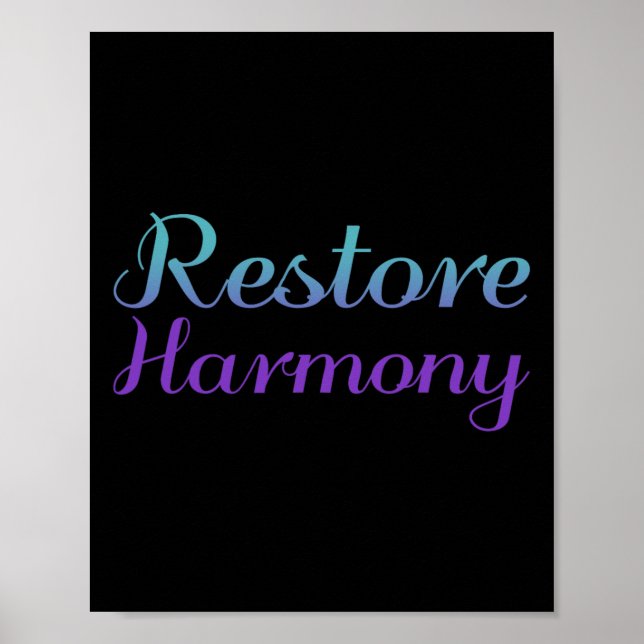 Återställ Harmony Suicid Prevention Depression Awa Poster (Framsidan)