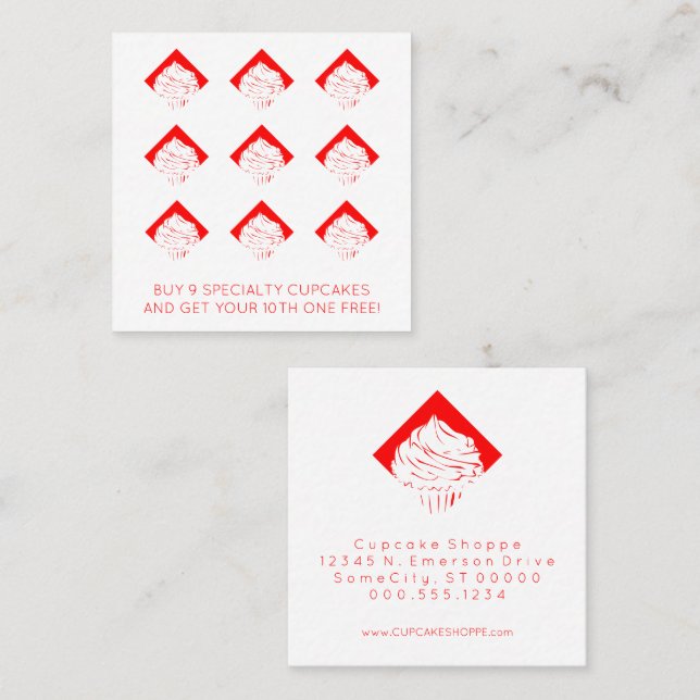 återställ muffinsens diamantlojalitet slår lojalitetskort (Fram/baksida)