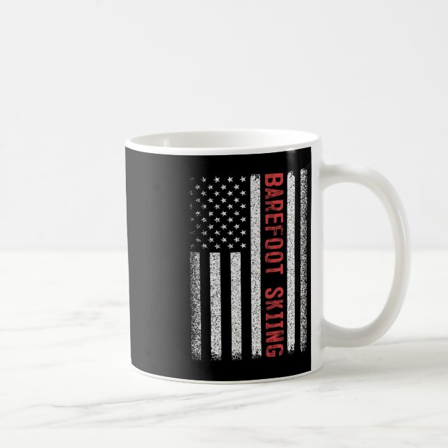 Återställ skidor amerikansk flagga 4 juli  kaffemugg (Höger)