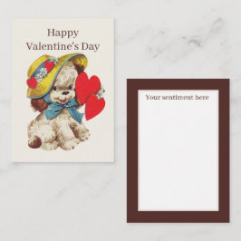 återställ vintage Valentine-hund lägga till stämni Anteckningskort