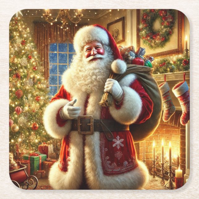 Återställa färglös Jultomten innan du fortsätter Underlägg Papper Kvadrat (Framsidan)