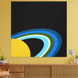 Återställa mättad färglös Ringar Black Rymden Canvastryck