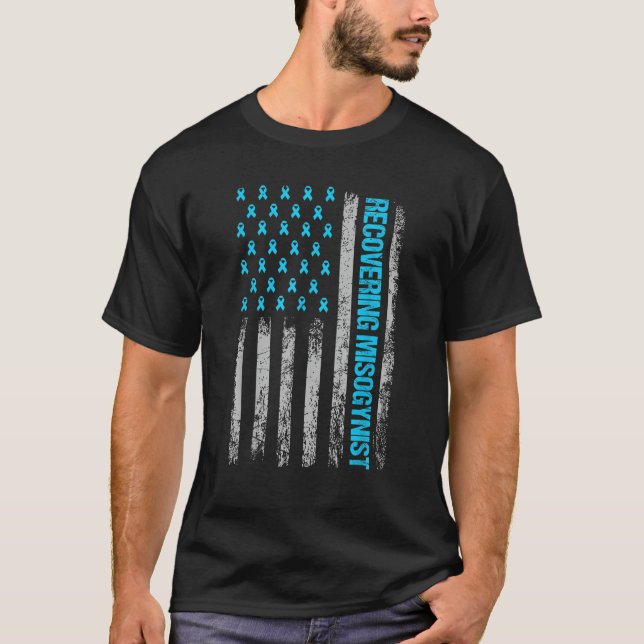 Återställa Misogynist Warrior American Flagga T Sh T Shirt (Framsida)