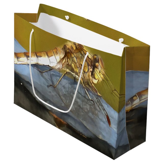 Återställa Ochre Brown Dragonfly Realistisk målnin (Framsidan Vinklad)