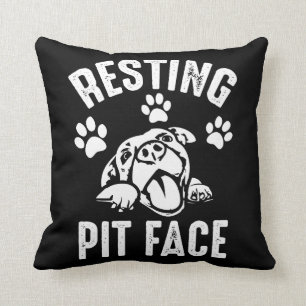 Återställa Pit Ansikte - Cute Pitbull Hund Kärl Kudde