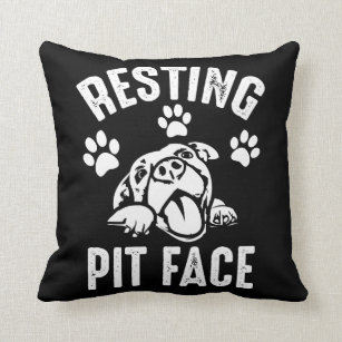 Återställa Pit Ansikte - Cute Pitbull Hund Kärlek Kudde