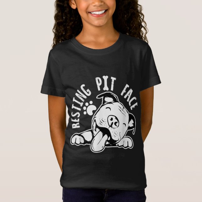 Återställa Pit Ansikte Rolig hund, Pitbull Meme Cl T Shirt (Framsida)