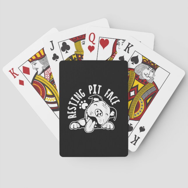 Återställa Pit Ansikte Rolig hund Pitbull-nod Casinokort (Baksidan)