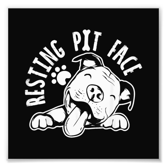 Återställa Pit Ansikte Rolig hund Pitbull-nodkläde Fototryck (Framsidan)